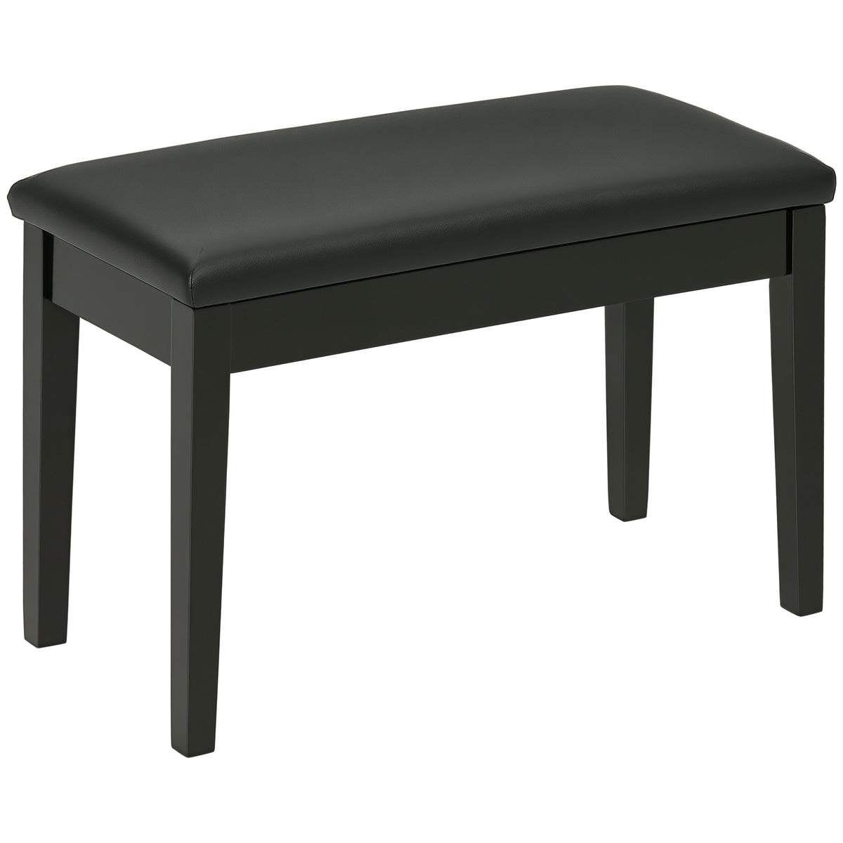 Banc pour piano avec assise rembourrée pieds en bois massif revêtement synthétique 75 x 35 x 49 noir-0