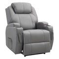 Fauteuil de Massage Inclinable, Chaise de Relaxation avec dossier et repose-pied électrique réglables revêtement synthétique pour Salon, Chambre, Cinéma Maison Gris-0