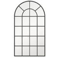Miroir verrière arche style industriel fenêtre arcade métal 110 x 65 cm noir-0