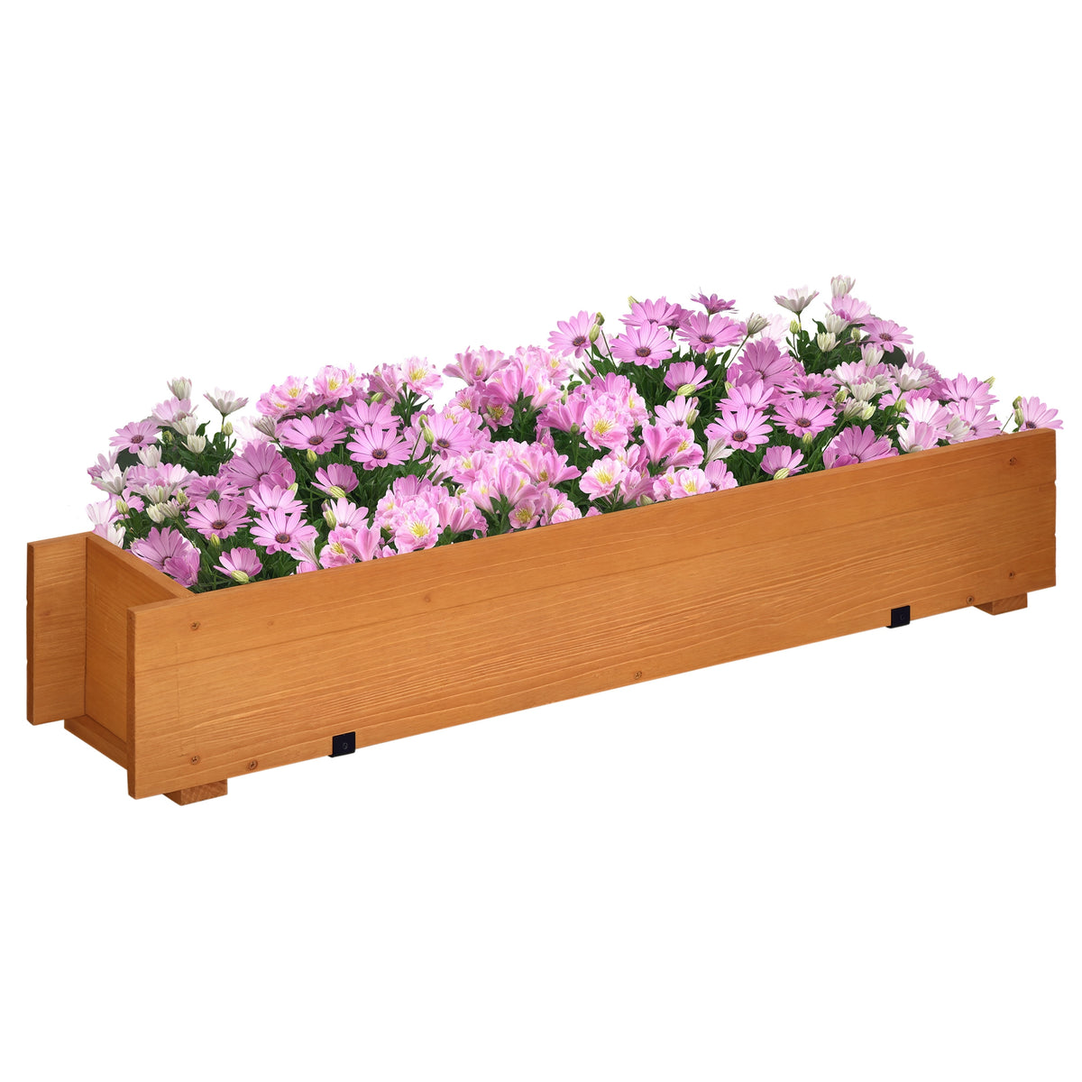 Jardinière rectangulaire en bois carré potager jardinière à suspendre avec 2 crochets 91 x 18 x 16,5 cm marron-0
