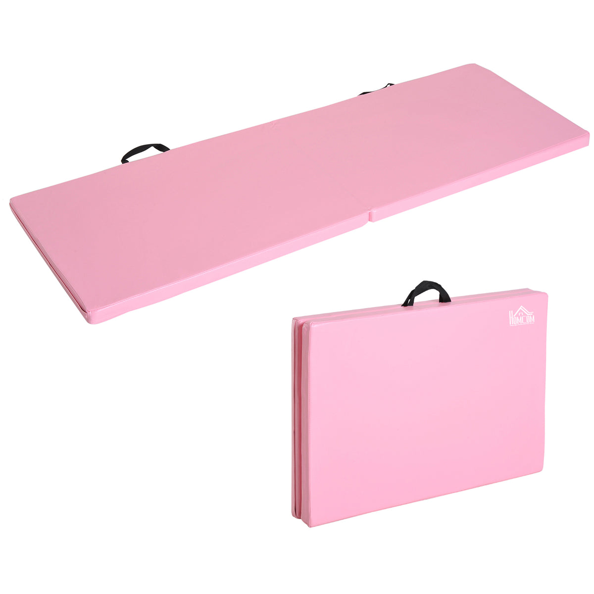 Tapis de gymnastique yoga pilates fitness pliable portable grand confort 180L x 60l x 5H cm revêtement synthétique rose-7