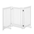 Barrière de sécurité chien barrière modulable pliable avec porte verrouillable intégrée 155 x 35,5 x 76 cm MDF blanc-0