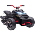 Quad électrique enfants voiture électrique enfants 12V 3 roues 2 moteurs lecteur MP3, klaxon, 2 vitesses 3-5 km/h noir-0