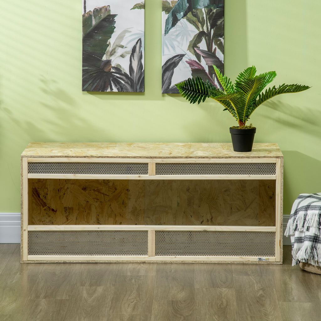 Terrarium en bois OSB pour reptiles avec porte coulissante en verre - 120 x 50 x 50 cm naturel-7