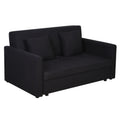 Canapé-lit 2 places convertible 2 en 1 avec 2 coussins et coffre de rangement intégré 152 x 101 x 81 cm gris foncé-0