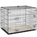 Cage pour chien cage de transport pour chien pliable avec 2 portes plateau amovible coussin lavable 75x48,5x53cm noir-0