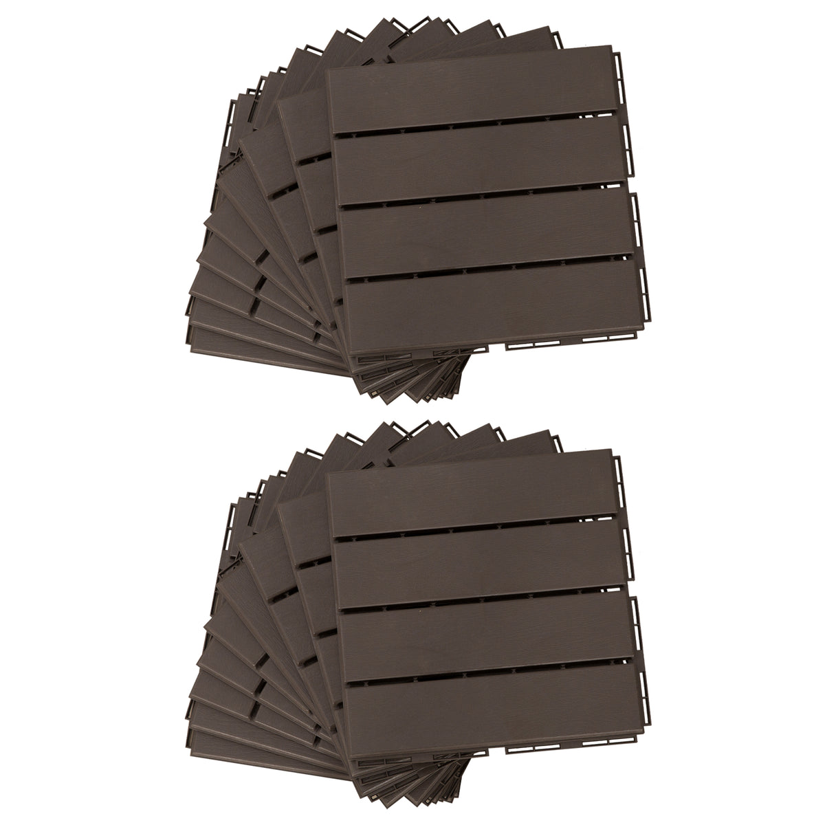 Caillebotis - Dalles terrasse - Lot de 18 - emboîtables, Installation très Simple - Petits Carreaux Composite Plastique-0