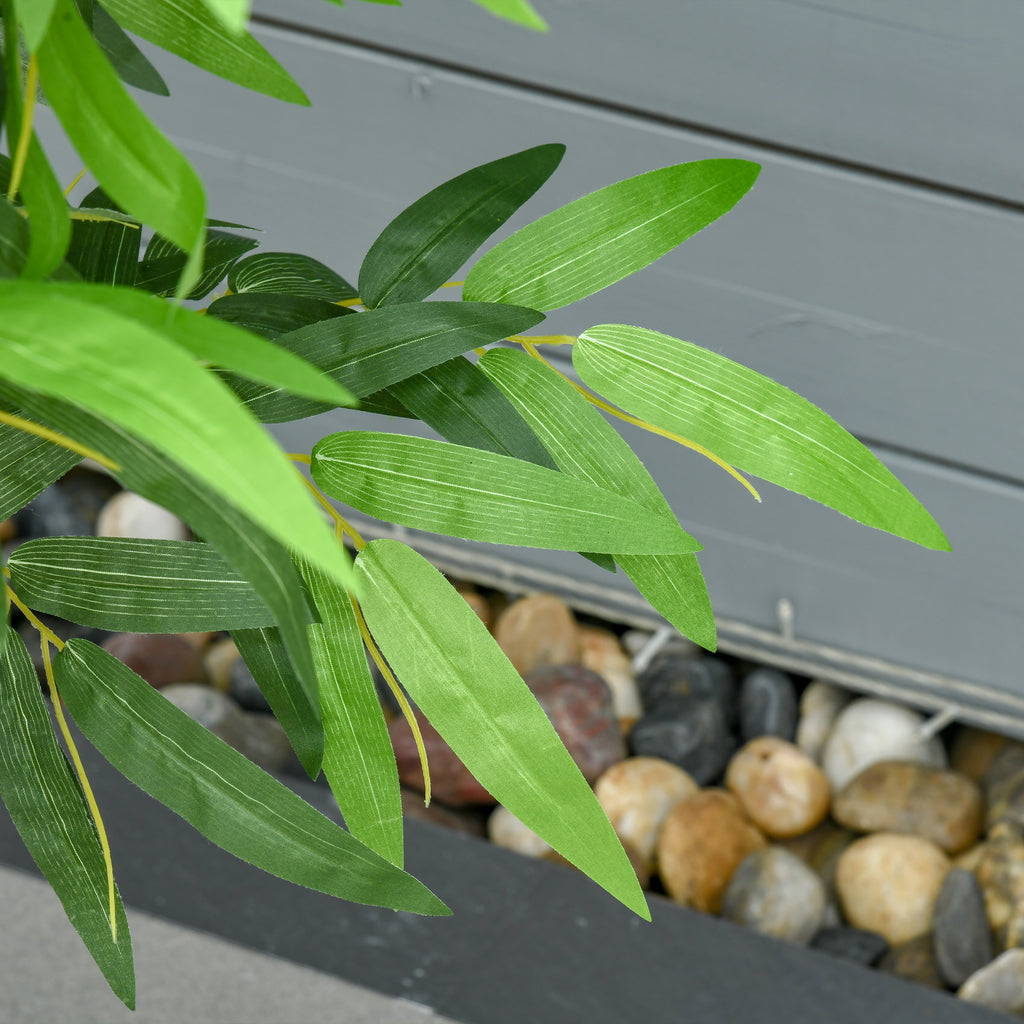 Plante artificielle bambou arbre artificiel 140 cm avec pot, fausse plante vert décoration d'intérieur-8
