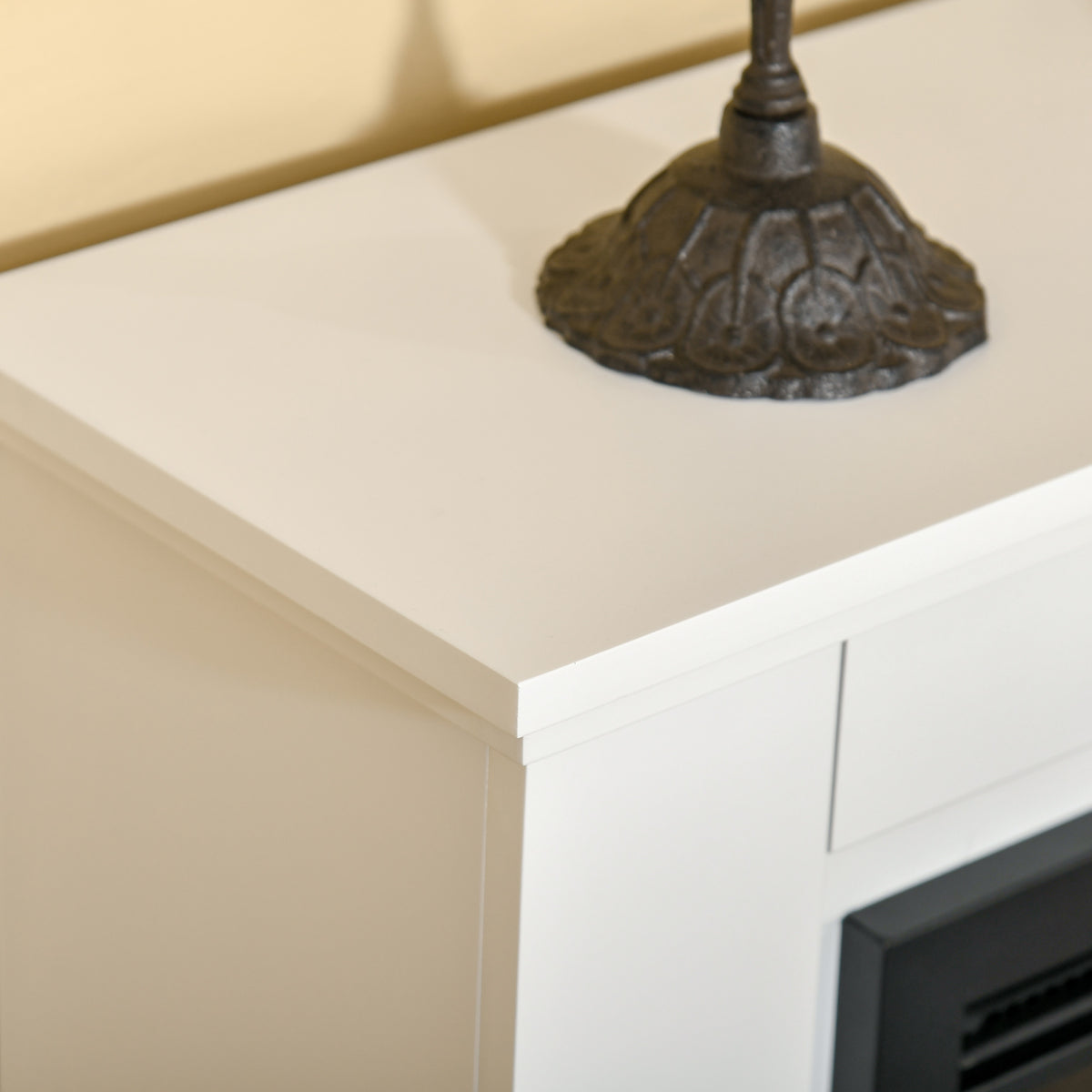 Cheminée électrique Grande Taille 2000 W Effet Flammes LED minuterie température luminosité réglables télécommande fournie Blanc-6