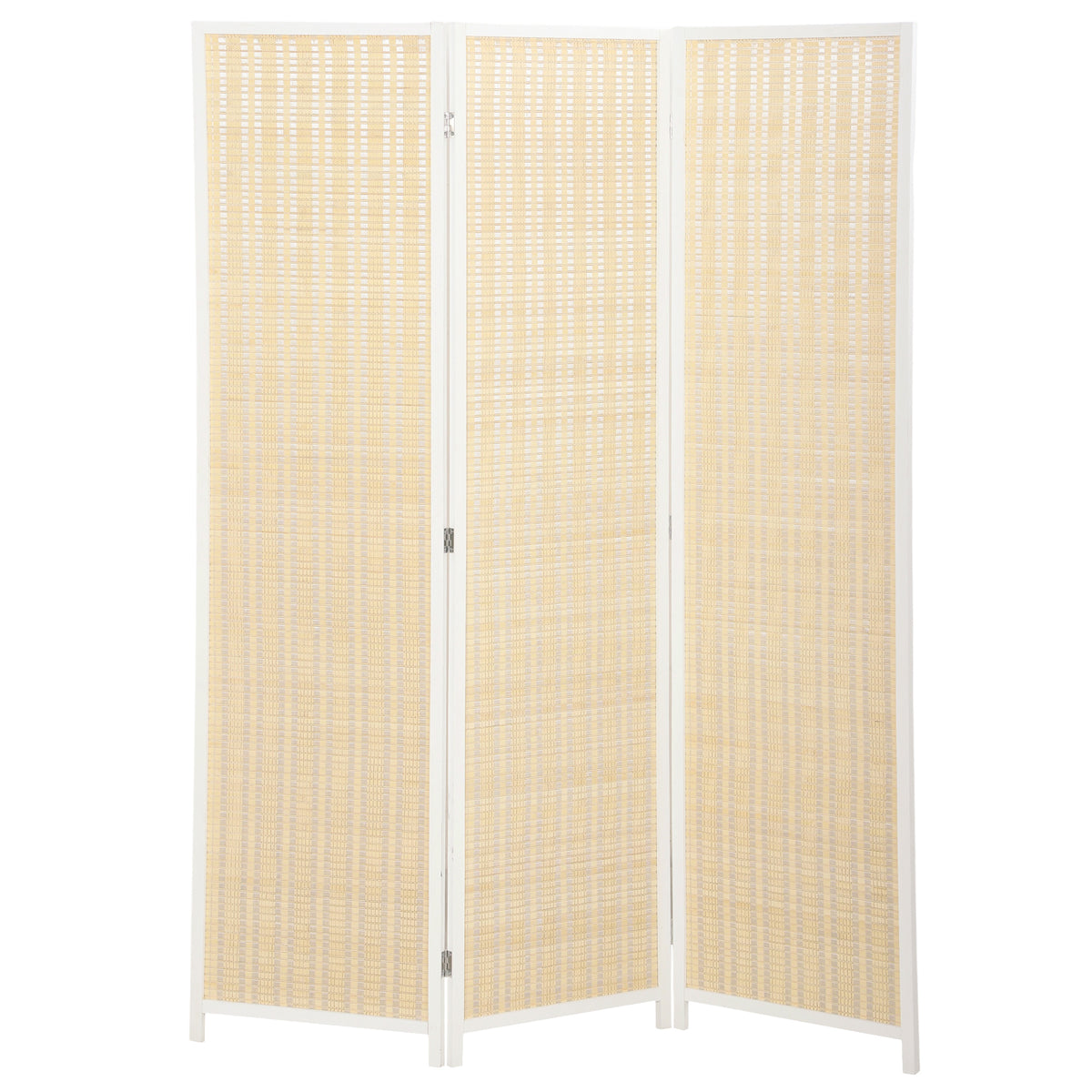 Paravent en bois séparateur de pièce closion de séparation pliable 3 panneaux 135 x 180 cm blanc-0
