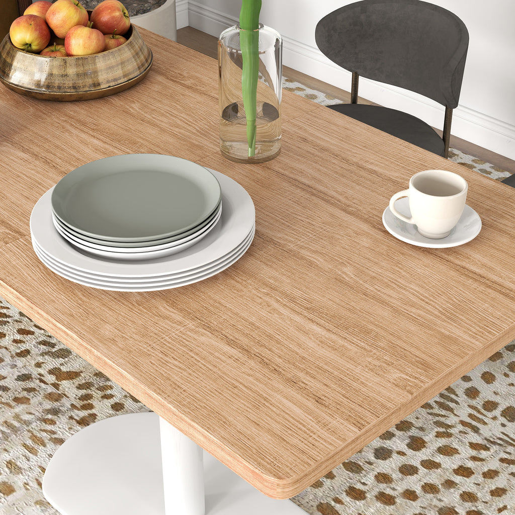 Table à manger rectangulaire pour 6 personnes, 120 x 70 x 75 cm, table de cuisine piétement et plateau épais chêne blanc-8