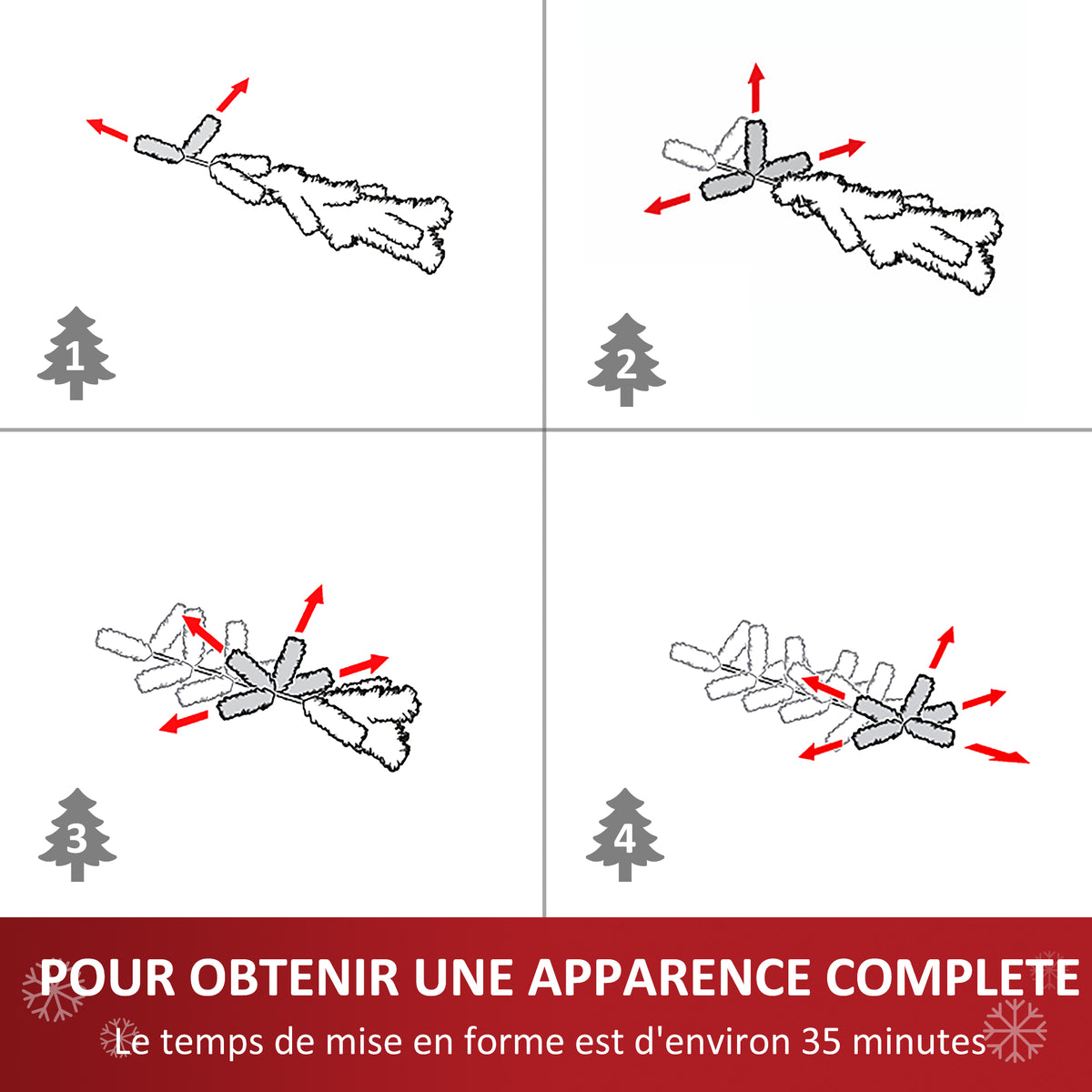 Sapin de Noël Artificiel Aspect enneigé 180H cm 50 Pommes de pin 718 Branches épines Imitation Nordmann Grand réalisme-4