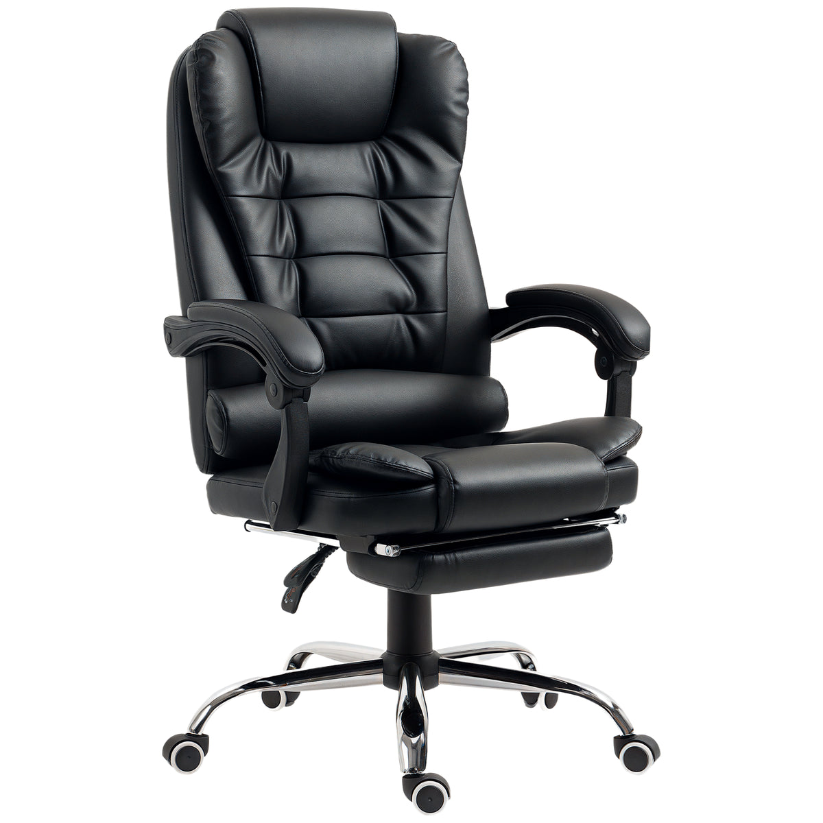 Fauteuil de bureau fauteuil manager grand confort dossier inclinable roulettes P.U 64,5 x 69 x 117 cm noir-0