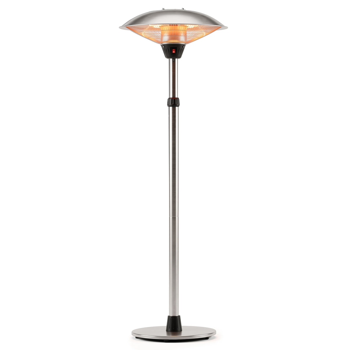 Parasol chauffant électrique 3000W chauffage appoint sans CO₂ 13 m² IP44 - infrarouge pied 3 acier inox. argent-0