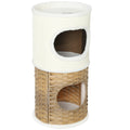 Niche pour chat d'intérieur à 3 niveaux, tour pour chat avec griffoir en sisal à griffer Ø 40 x 80 cm, crème-0