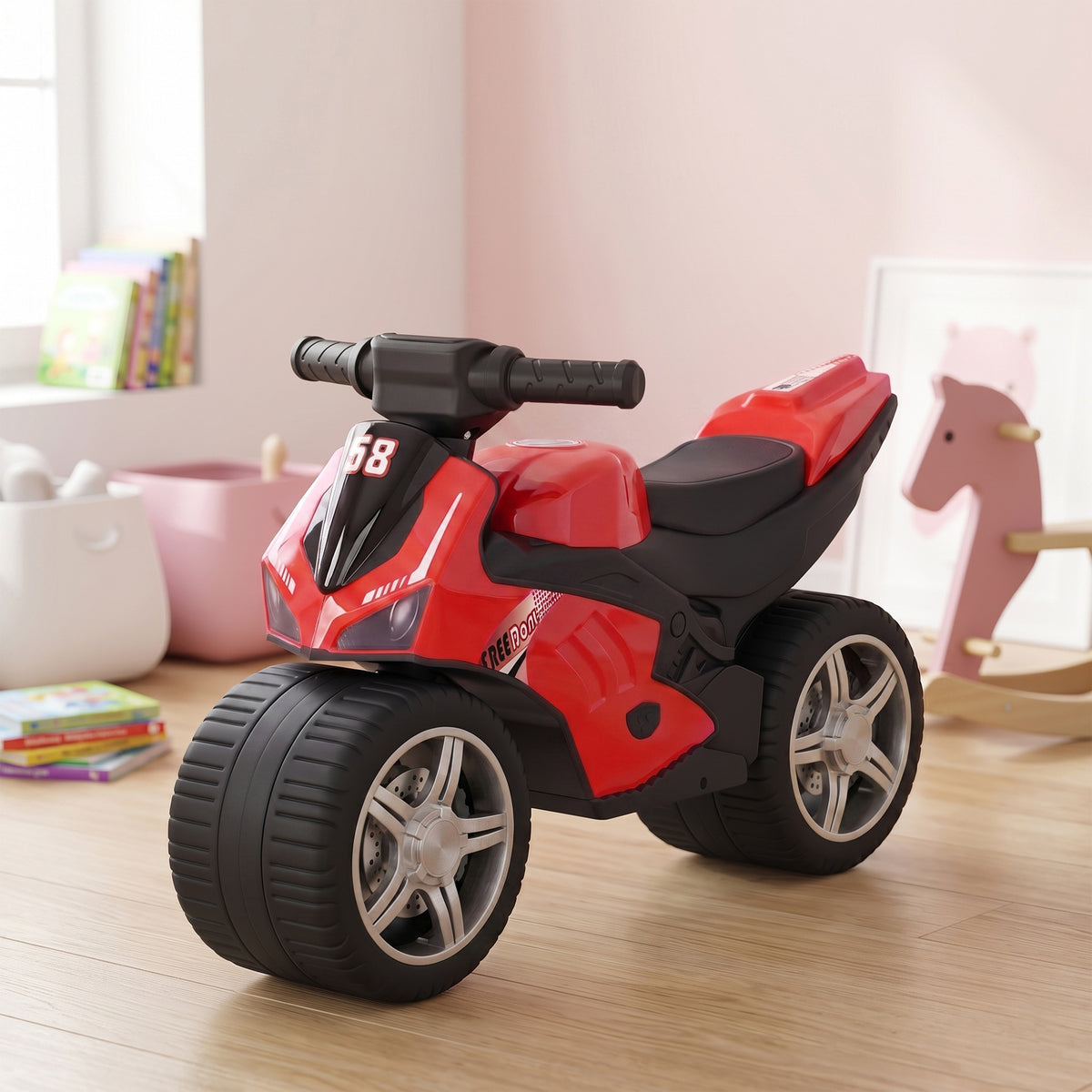 Draisienne pour Enfant, Vélo d'Équilibre avec Musique et Roues Extra-Larges, pour Filles et Garçons 18-36 Mois, Rouge-1