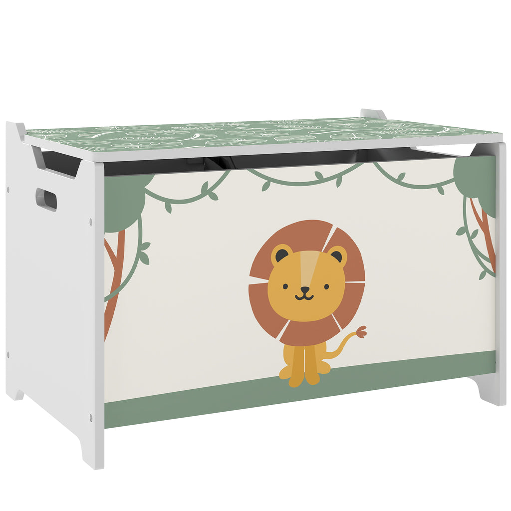 Coffre à jouets avec couvercle, coffre de rangement enfant avec charnières de sécurité, 60 x 37 x 39 cm, vert-0