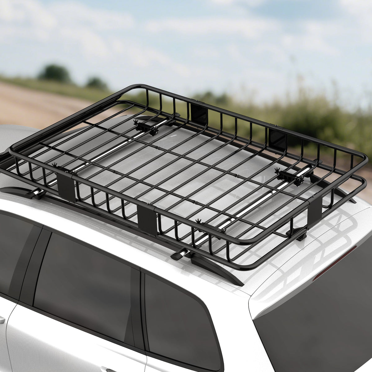 Porte-bagages Galerie de toit pour voiture en métal réglable en longueur de 109 à 162L cm Charge max 100kg-7