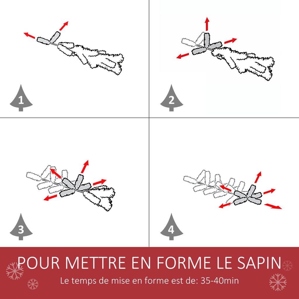 Sapin de Noël Artificiel 240H cm 1499 Branches épines Imitation Nordmann Grand réalisme Vert-4