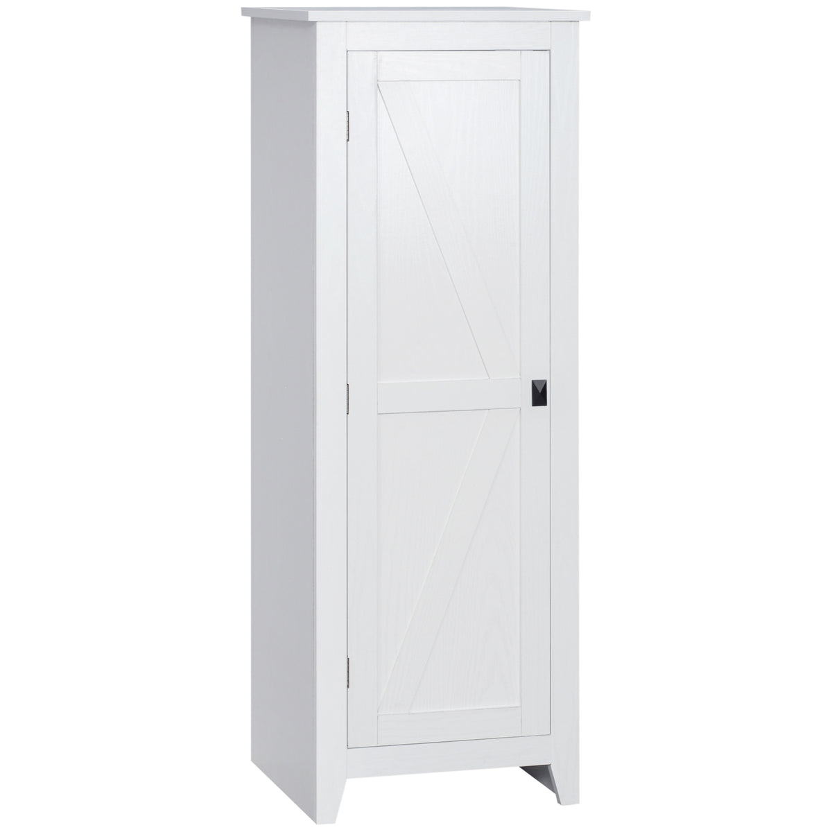 Armoire de Rangement sur Pieds buffet cuisine meuble de rangement  pour Salle de bain Gain de Place Style Classique avec 2 étagères réglables- Hauteur 120 cm en Bois Blanc-0