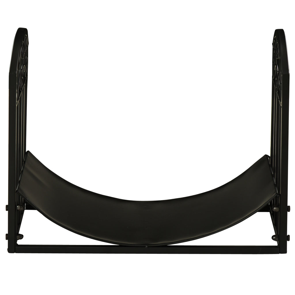 Range bûches Porte-bûches range rack à bûches support étagère à bois de cheminée charge max. 60 kg dim. 60,5L x 36l x 46,5H cm métal époxy noir-7