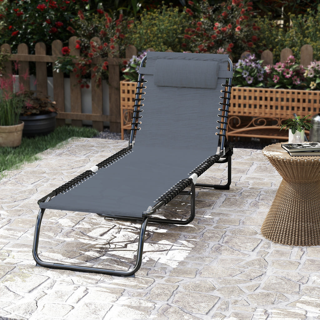 Bain de Soleil transat Pliable Dossier inclinable Multi-Positions Acier thermoplastique Lacets élastiques Noir-8
