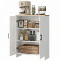 Buffet meuble cuisine rangement avec placard à portes et étagères réglables, 60 x 30 x 90 cm, blanc-0