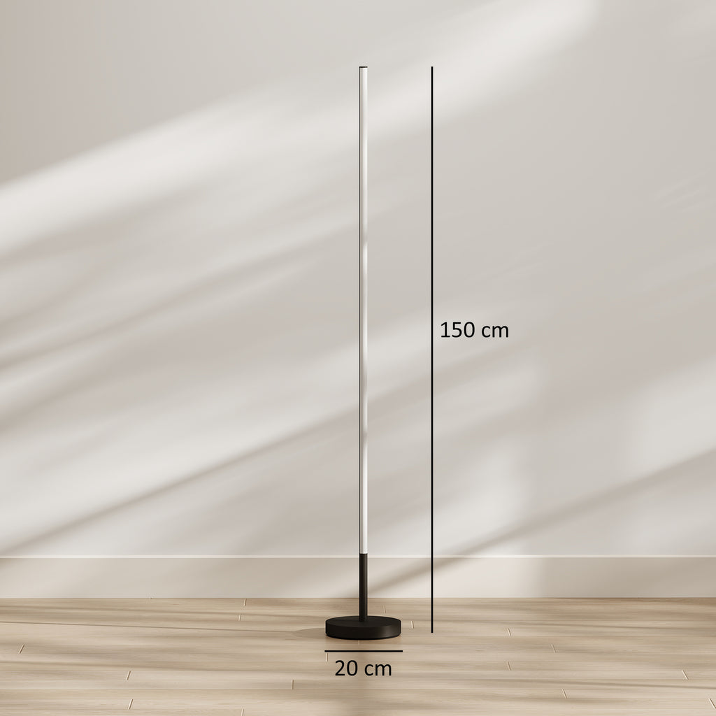 Lot de 2 Lampadaires d'Angle LED 1450lm Lampe d'Angle Dimmable 150cm 3 Niveaux de Luminosité Interrupteur au Pied Noir-2