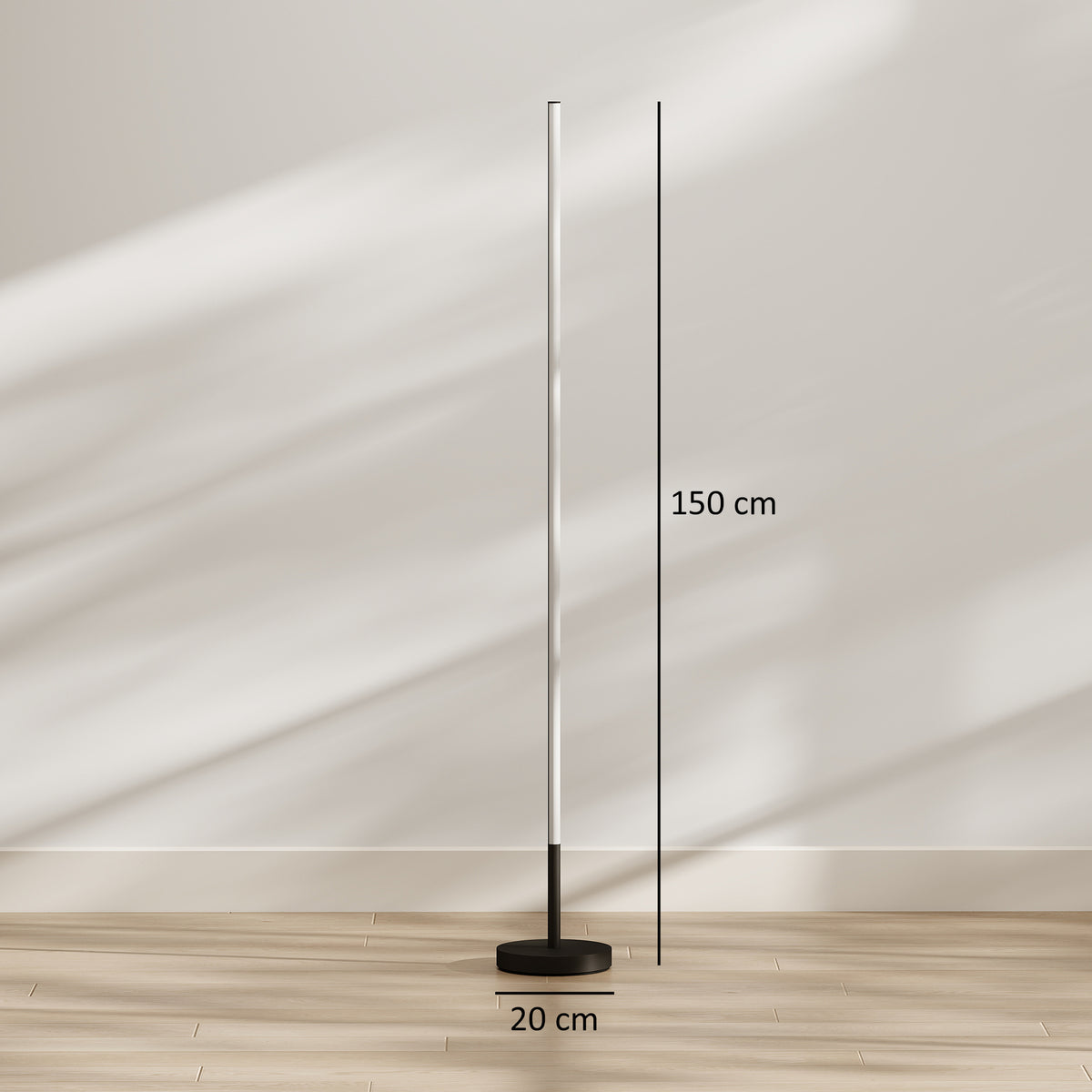 Lot de 2 Lampadaires d'Angle LED 1450lm Lampe d'Angle Dimmable 150cm 3 Niveaux de Luminosité Interrupteur au Pied Noir-2