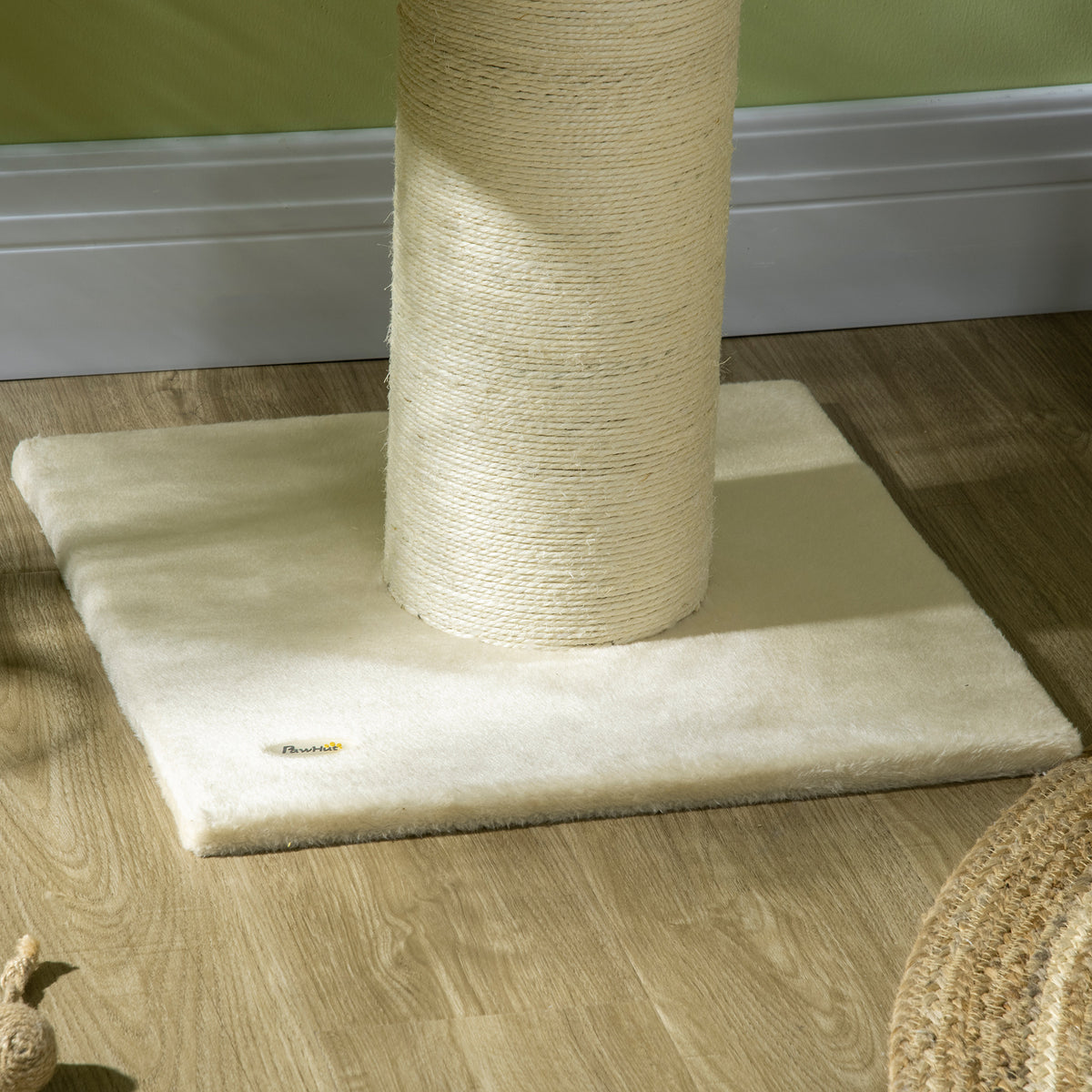 Arbre à chat griffoir sisal naturel 2 plateforme panier observation jeu boule suspendue peluche beige-8