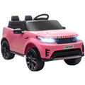 Voiture électrique enfant véhicule électrique Land Rover Discovery 12V télécommande 2,4 G 2 moteurs 105x68,5x58cm rose-0