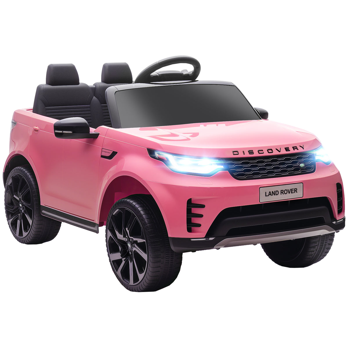 Voiture électrique enfant véhicule électrique Land Rover Discovery 12V télécommande 2,4 G 2 moteurs 105x68,5x58cm rose-0
