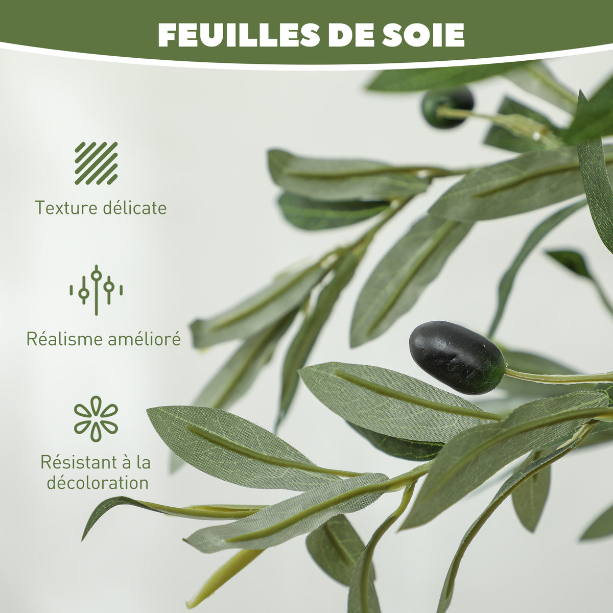 Olivier artificiel 150 cm plante artificielle intérieur, fausse plante décoration pour maison, bureau, salon, chambre-4
