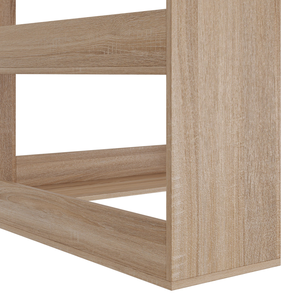 Bibliothèque d'Angle 7 Niveaux, Étagère de Rangement en Forme L avec Rebords Arrière Anti-Chute, Effet Bois Naturel-5