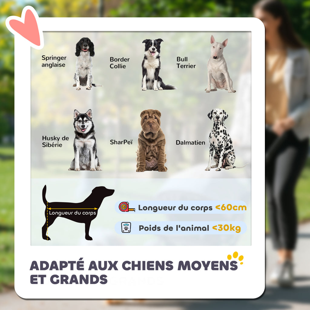Poussette chien chariot pour chat 4 roues pliage en un clic laisse de sécurité charge 30 kg 112 x 67 x 100 cm gris foncé-3