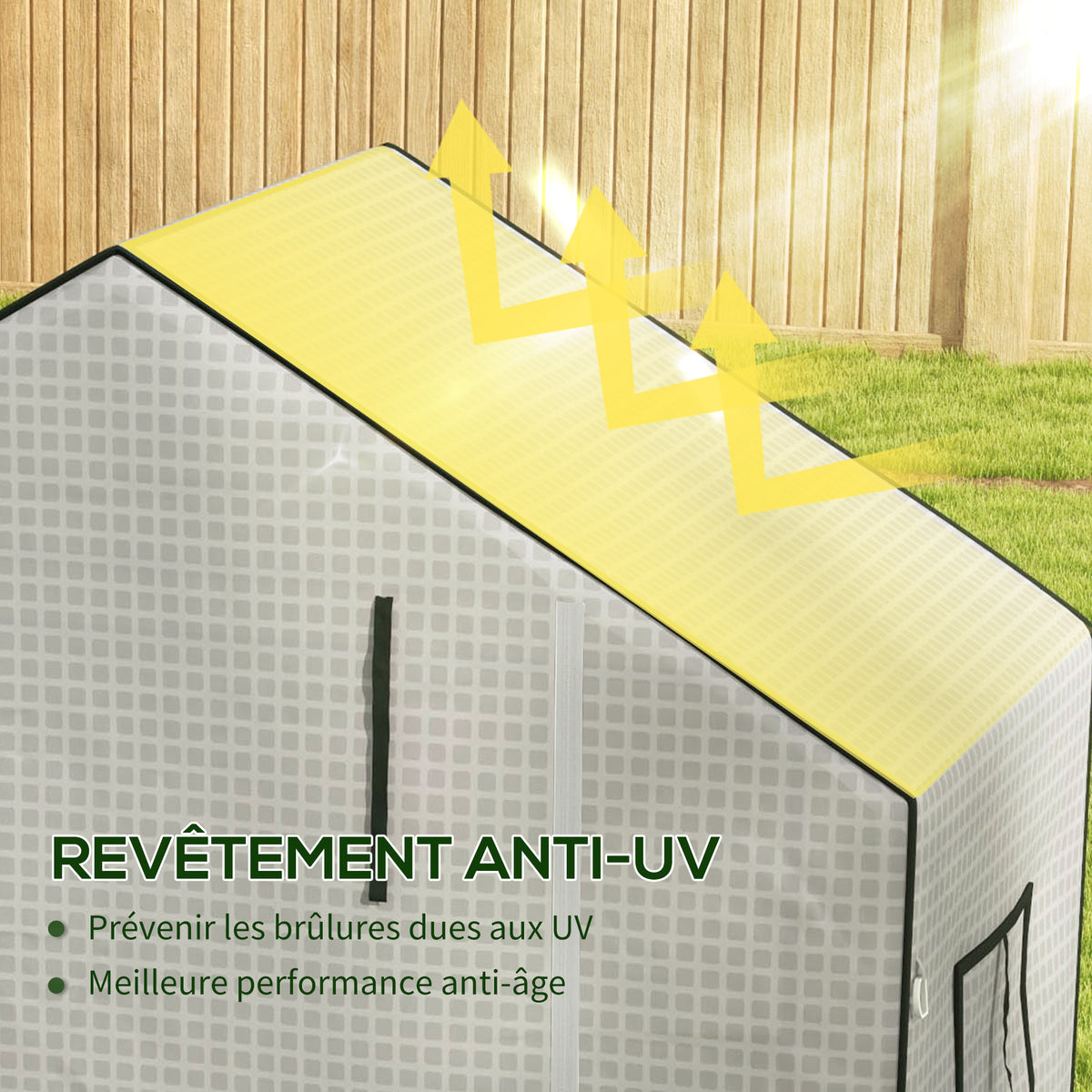 Bâche de remplacement pour serre de jardin 140 x 73 x 190 cm avec fenêtre, porte anti-UV pour le jardin - Blanc-4