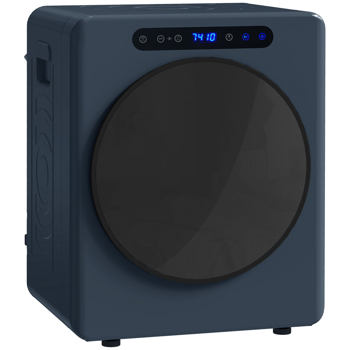 Sèche linge à évacuation, sèche-linge électrique 1000 W 3 Kg, modes Extra Dry et ECO, minuterie, acier inoxydable, bleu-0