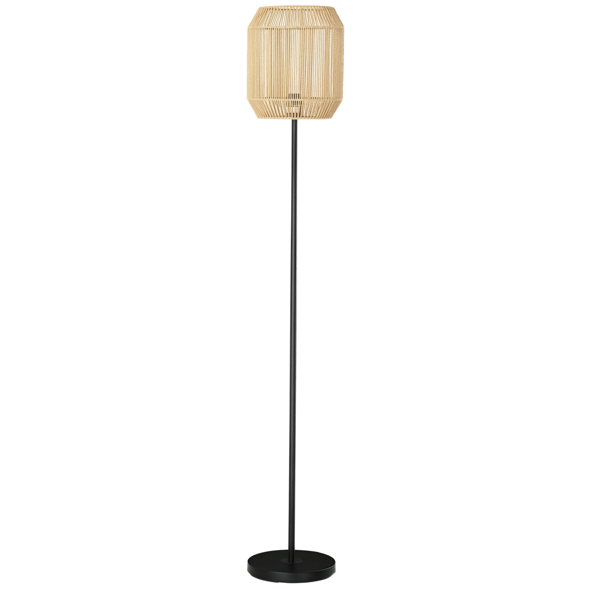 Lampadaire sur pied salon abat-jour en corde de papier design naturel base E27 Max. 40W - Ø 26 x 164H cm-0