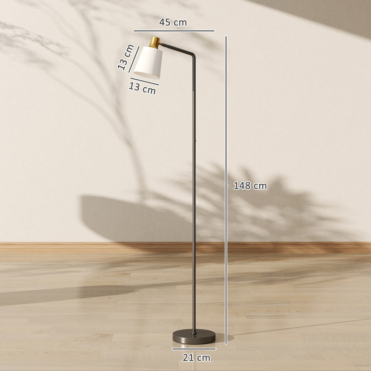 Lampadaire sur Pied Salon à Tête Rotative à 350°, Lampe sur Pied Moderne avec 3 Températures de Couleur, Noir-2