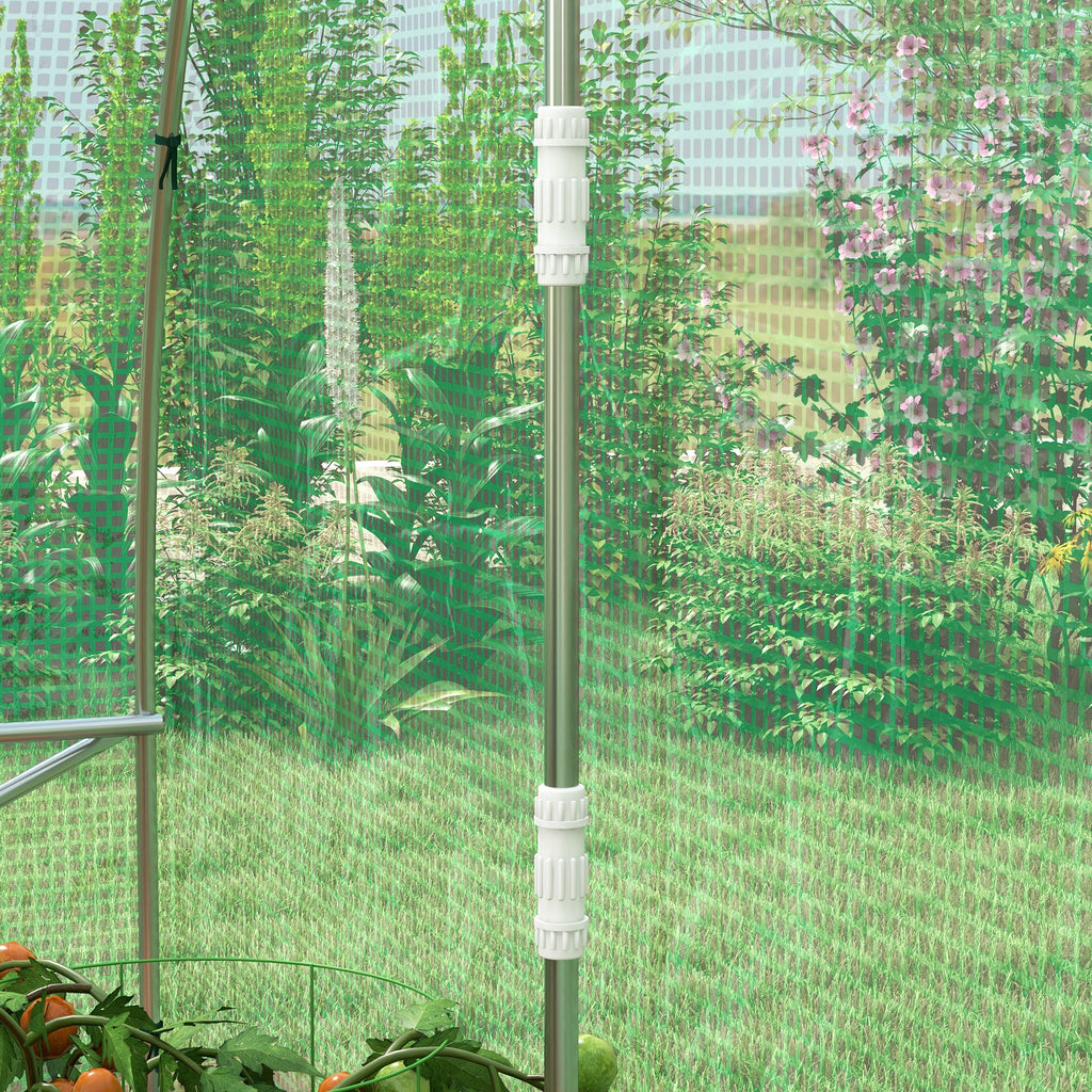 Serre de Jardin Tunnel 6 m² avec système d'arrosage intégré, 3L x 2l m 6 fenêtres Porte enroulable Vert-8