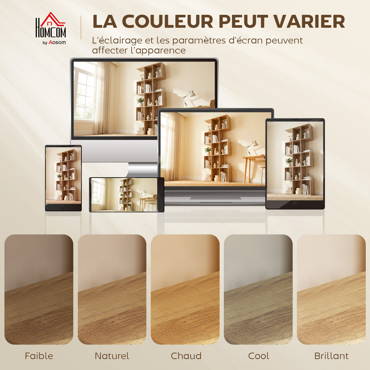 Bibliothèque à 5 niveaux, étagère de rangement en forme S avec 15 compartiments ouverts, 80 x 24 x 200 cm, chêne-7