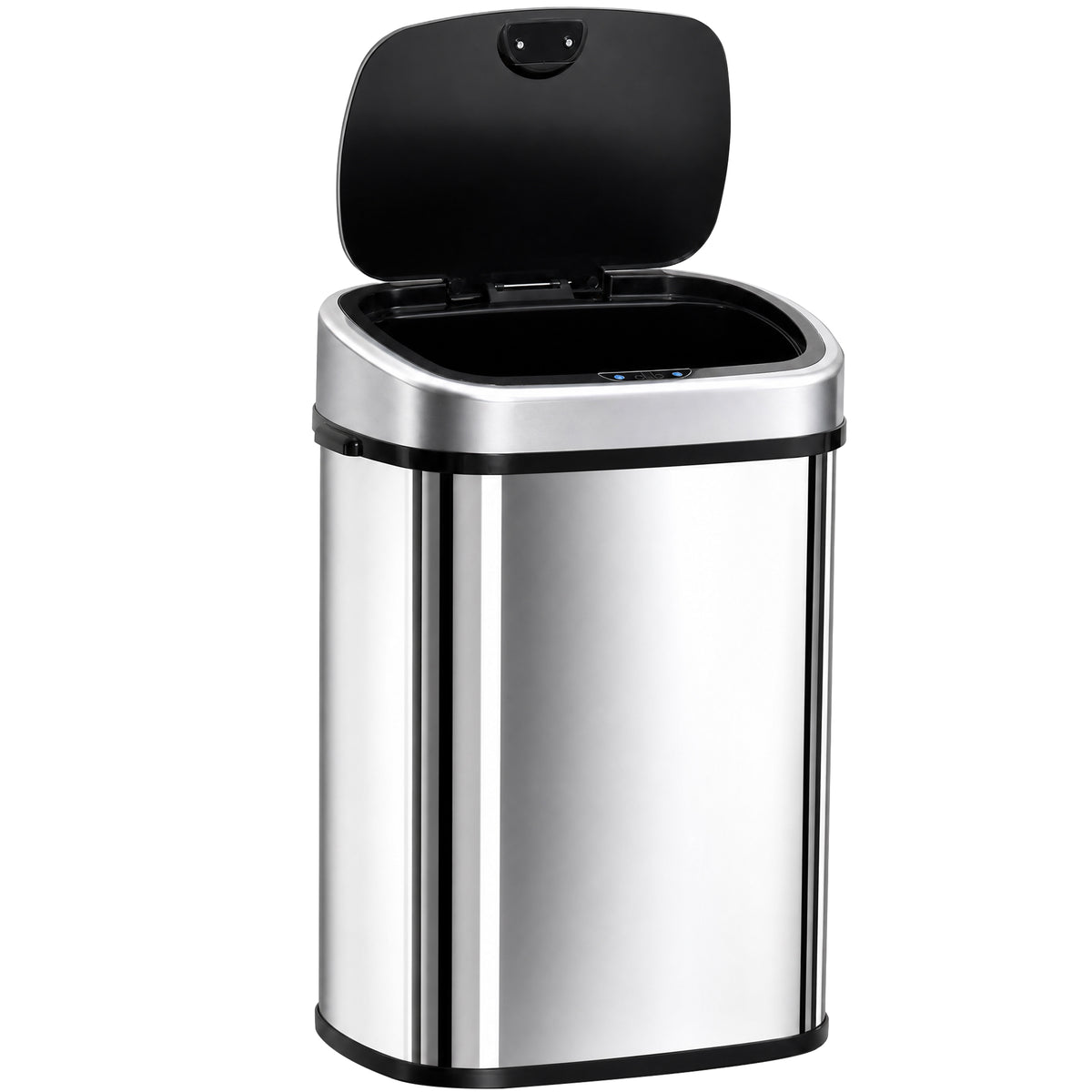 Poubelle de Cuisine Automatique 58L en Acier Inoxydable, Mouvement Sans Contact ou Ouverture Manuelle, Argent-0