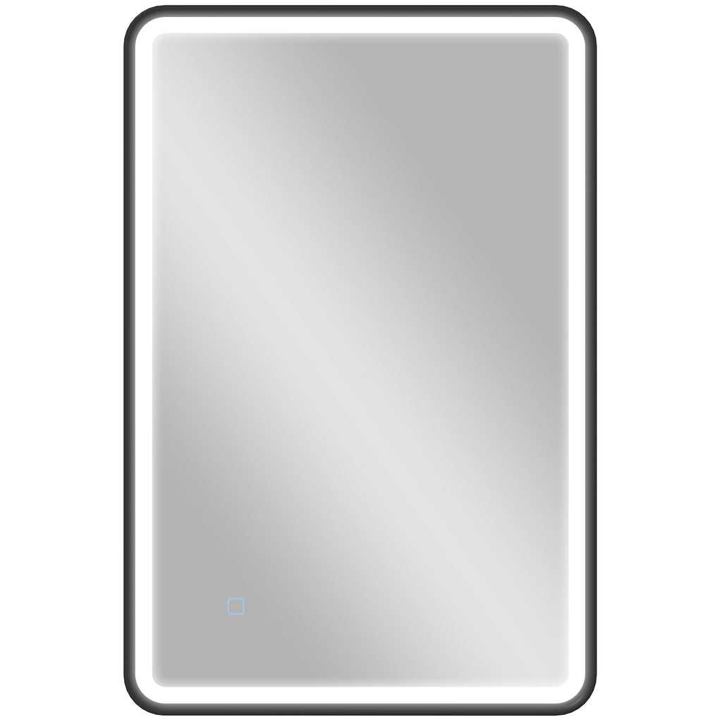 Miroir salle de bain avec éclairage 90 x 60 cm, miroir LED mural, anti-buée, 3 couleurs lumière, dimmable, noir-0