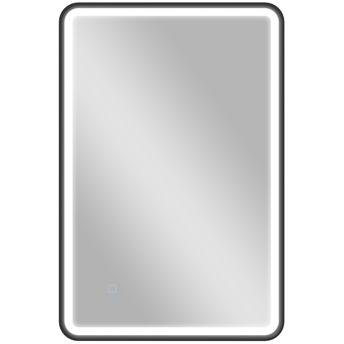 Miroir salle de bain avec éclairage 90 x 60 cm, miroir LED mural, anti-buée, 3 couleurs lumière, dimmable, noir-0