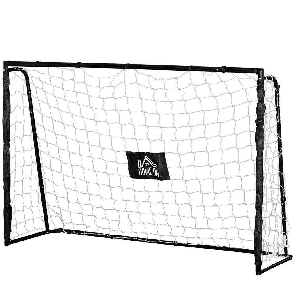 But de football cage de foot châssis métal filet PE piquets & outil inclus dim. 186L x 62l x 123H cm noir blanc-0