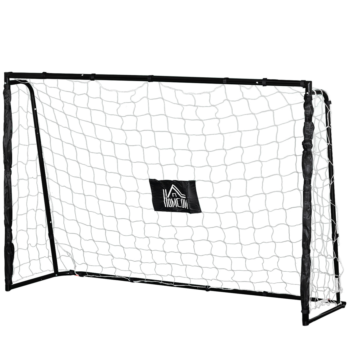 But de football cage de foot châssis métal filet PE piquets & outil inclus dim. 186L x 62l x 123H cm noir blanc-0