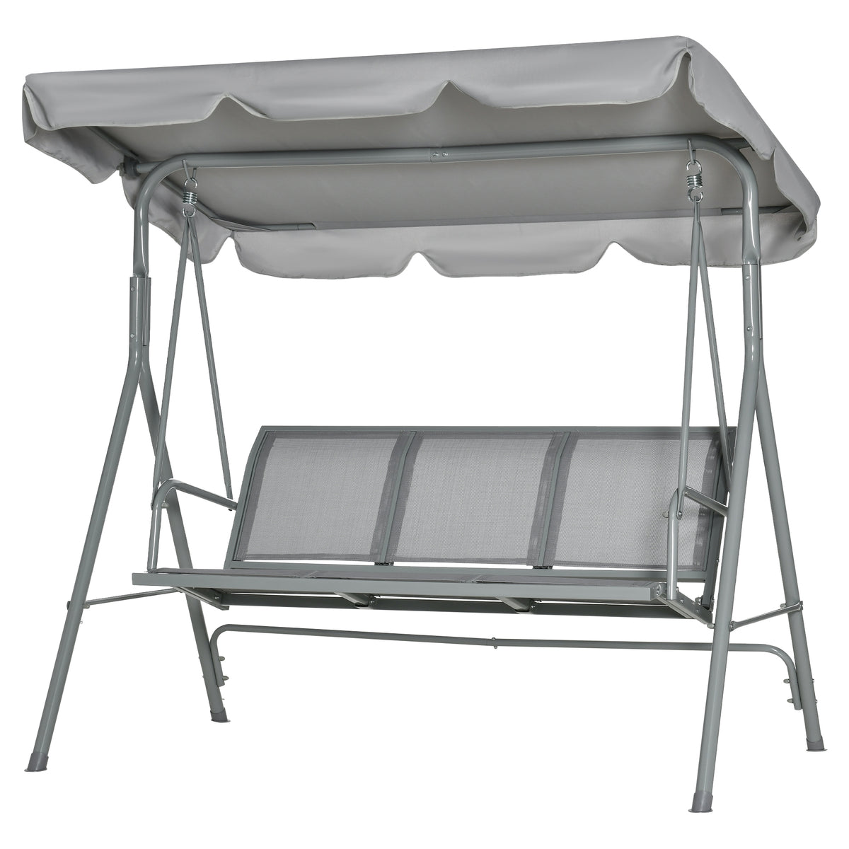 Balançoire de jardin 3 places Hollywoodschaukel avec toit en métal gris+argent 170 x 110 x 153 cm-0