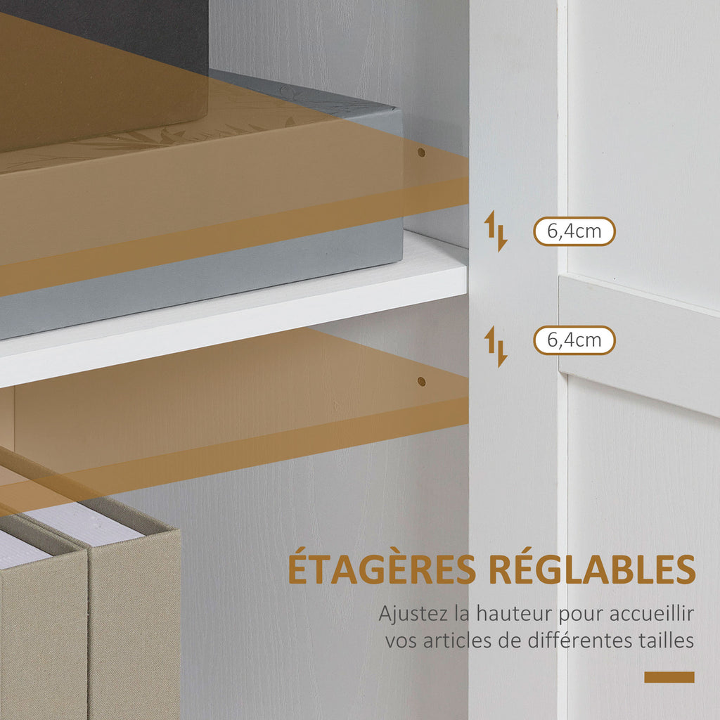Meuble de rangement buffet cuisine avec 2 portes et 2 étagères réglables 90 x 39,5 x 88 cm-4
