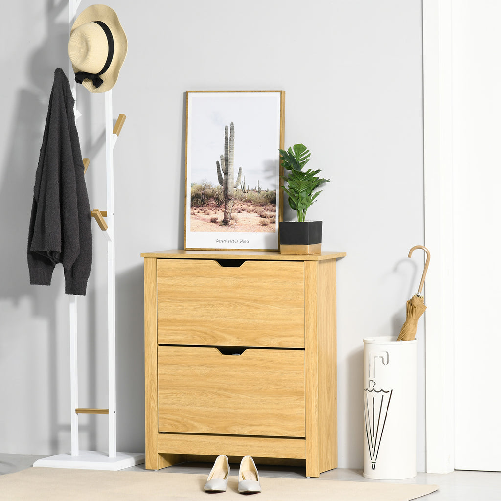 Meuble chaussure entrée, armoire à chaussures meuble d'entrée et couloir - 2 portes abattantes 2 compartiments-9