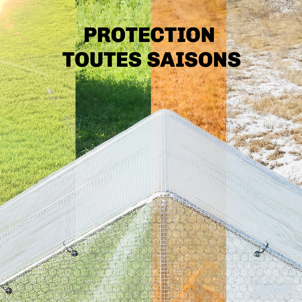 Bâche de Protection 6x4 m en PE 140 g/m² avec 20 Œillets Renforcés, Bâche Imperméable Anti-UV pour Jardin Piscine, Blanc-3